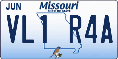 MO license plate VL1R4A
