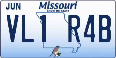 MO license plate VL1R4B