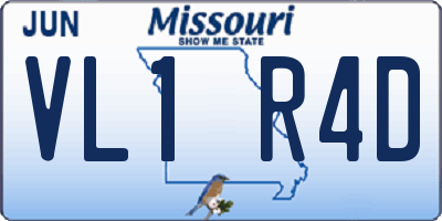 MO license plate VL1R4D