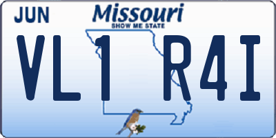 MO license plate VL1R4I