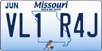 MO license plate VL1R4J
