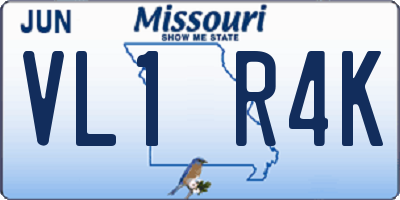 MO license plate VL1R4K