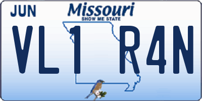 MO license plate VL1R4N
