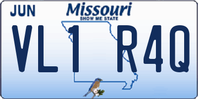 MO license plate VL1R4Q