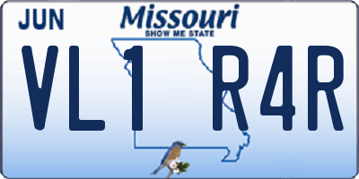 MO license plate VL1R4R