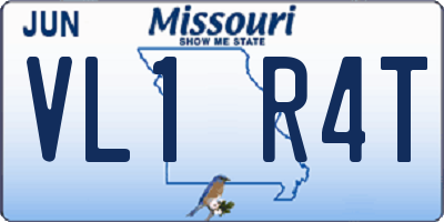 MO license plate VL1R4T