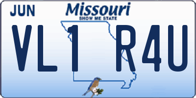 MO license plate VL1R4U