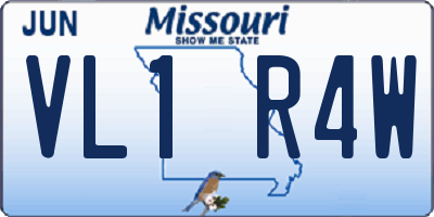 MO license plate VL1R4W