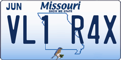 MO license plate VL1R4X