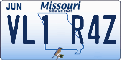 MO license plate VL1R4Z