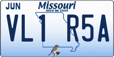 MO license plate VL1R5A