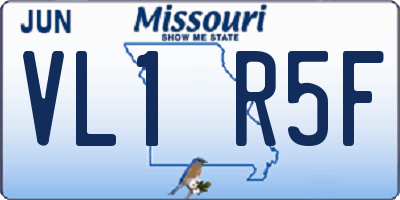 MO license plate VL1R5F