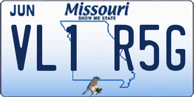 MO license plate VL1R5G