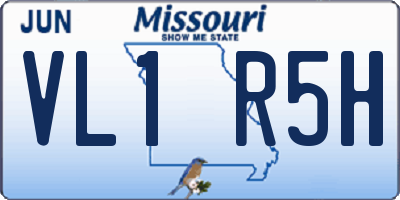 MO license plate VL1R5H