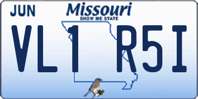 MO license plate VL1R5I