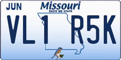 MO license plate VL1R5K