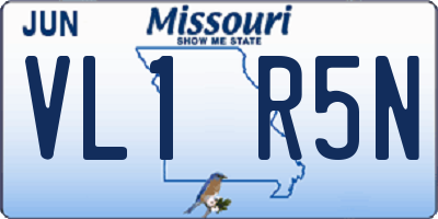 MO license plate VL1R5N