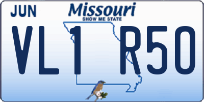 MO license plate VL1R5O