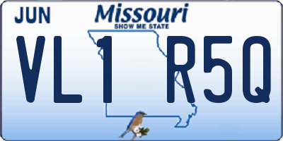 MO license plate VL1R5Q