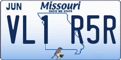 MO license plate VL1R5R