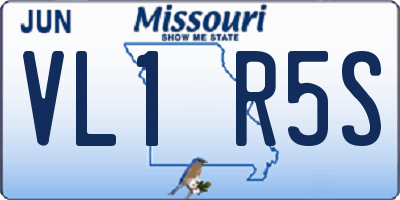 MO license plate VL1R5S