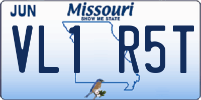 MO license plate VL1R5T