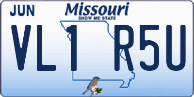 MO license plate VL1R5U