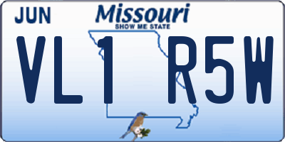 MO license plate VL1R5W