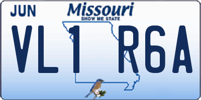 MO license plate VL1R6A