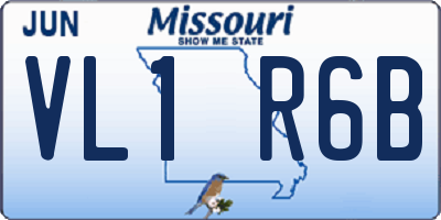 MO license plate VL1R6B