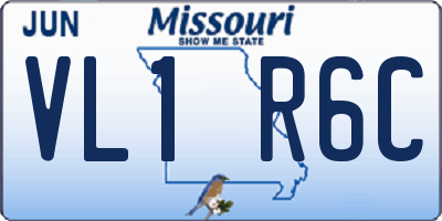 MO license plate VL1R6C