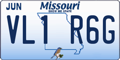 MO license plate VL1R6G