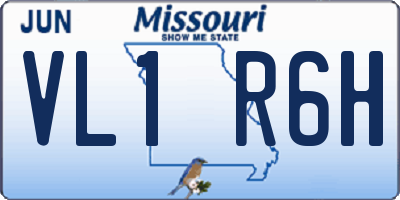 MO license plate VL1R6H