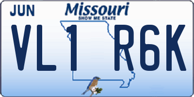 MO license plate VL1R6K