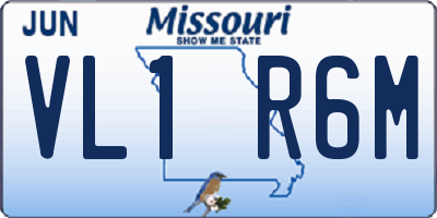 MO license plate VL1R6M