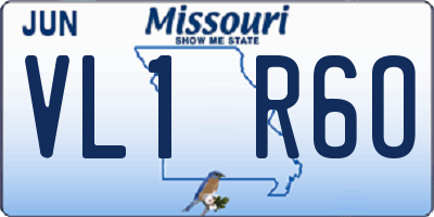 MO license plate VL1R6O