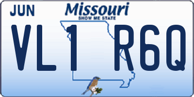 MO license plate VL1R6Q