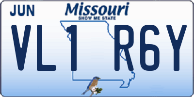 MO license plate VL1R6Y