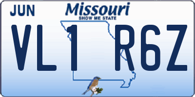 MO license plate VL1R6Z