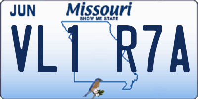 MO license plate VL1R7A