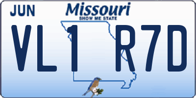 MO license plate VL1R7D