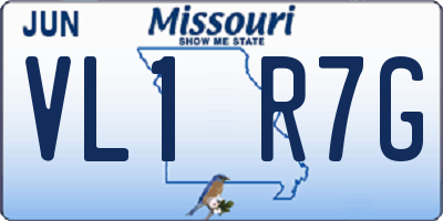MO license plate VL1R7G