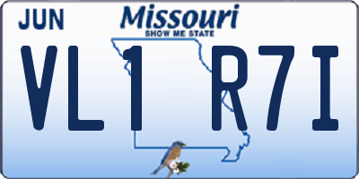 MO license plate VL1R7I