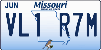 MO license plate VL1R7M
