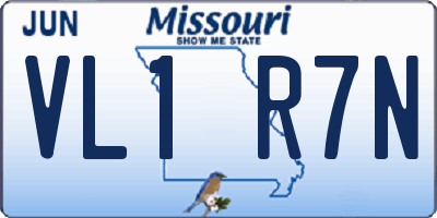 MO license plate VL1R7N
