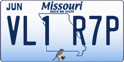 MO license plate VL1R7P