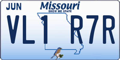 MO license plate VL1R7R