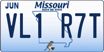 MO license plate VL1R7T