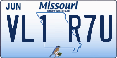 MO license plate VL1R7U