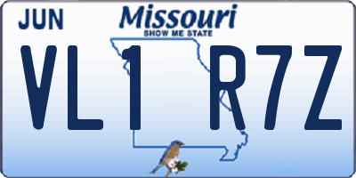 MO license plate VL1R7Z